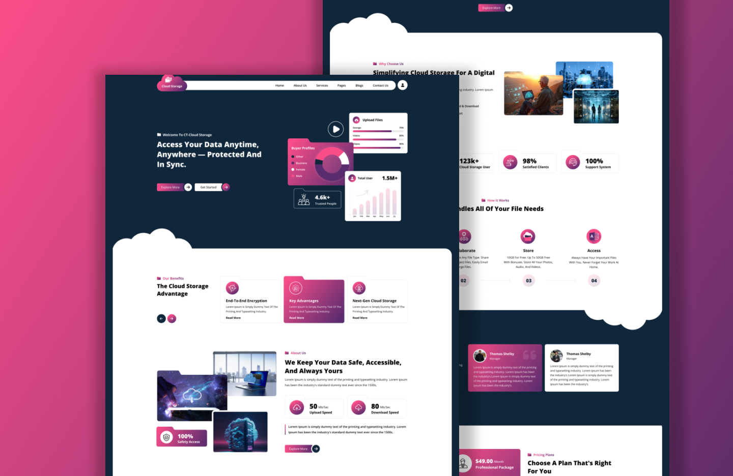 Cloud Storage WordPress Theme