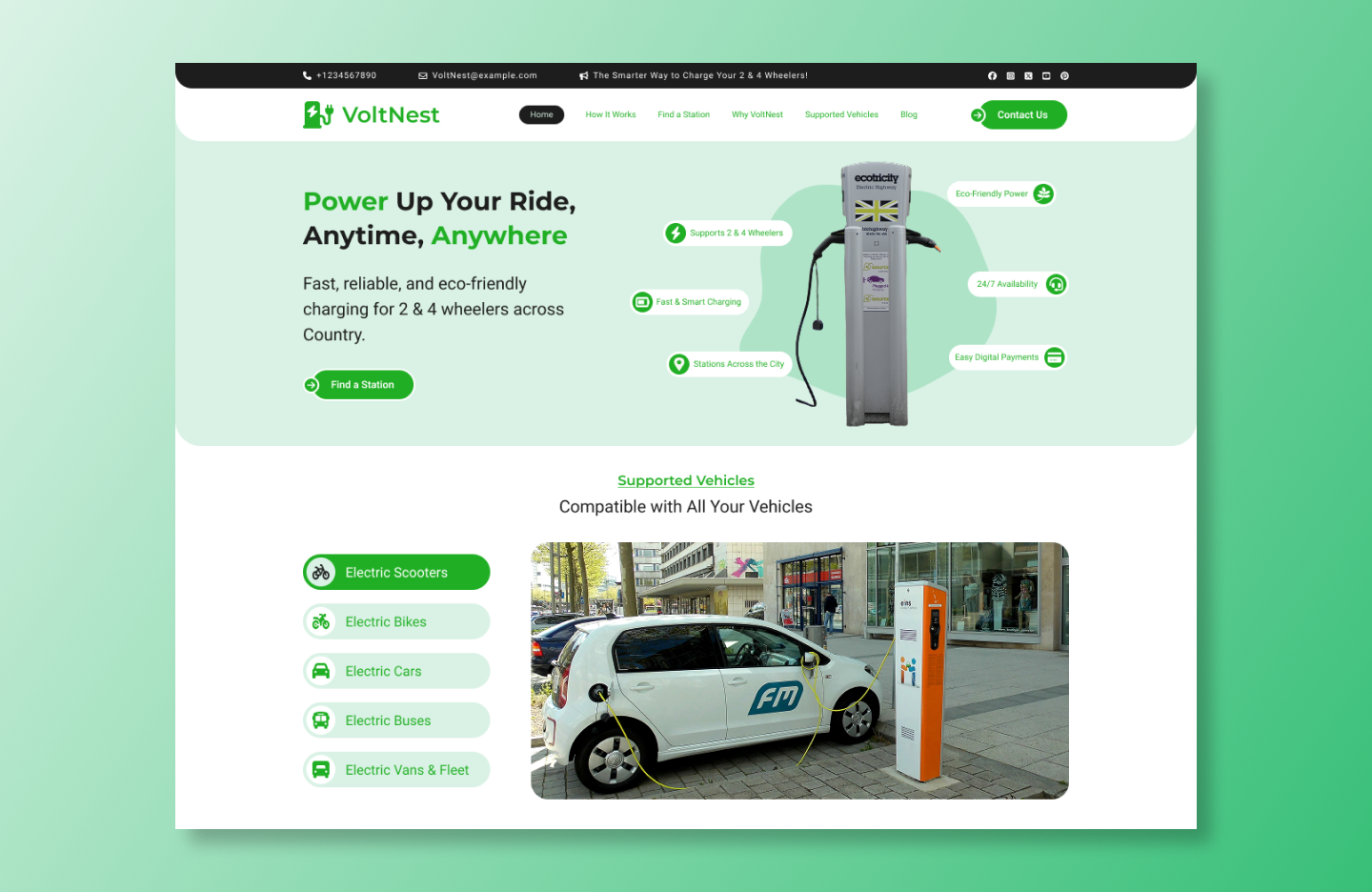 Free Charging Station WordPress Theme