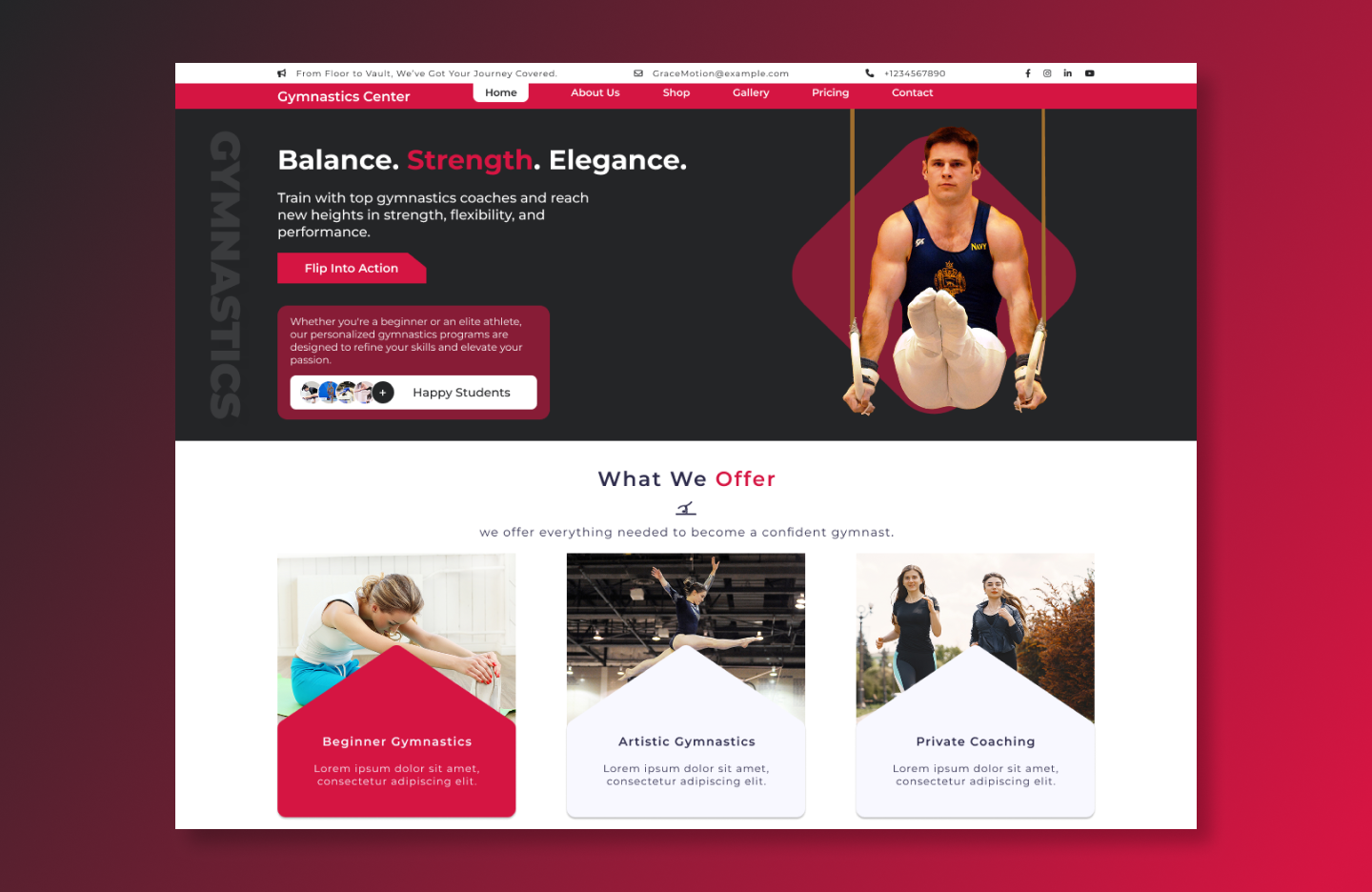 Free Gymnastics WordPress Theme