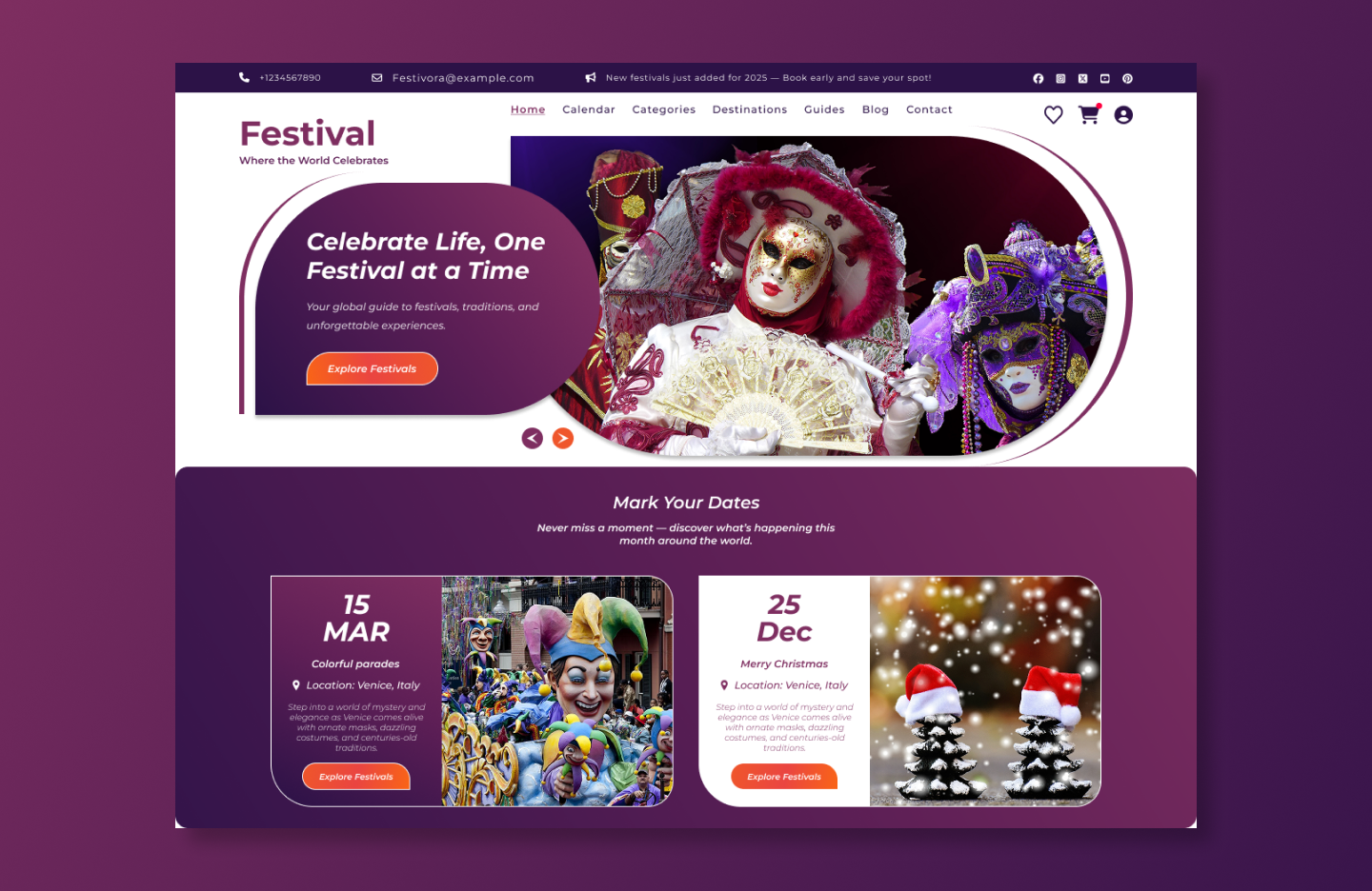 Free Holiday Event WordPress Theme