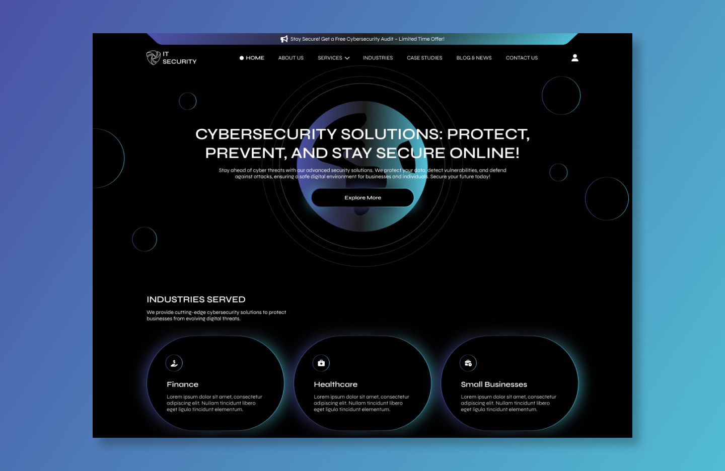Free Cyber Security WordPress Theme