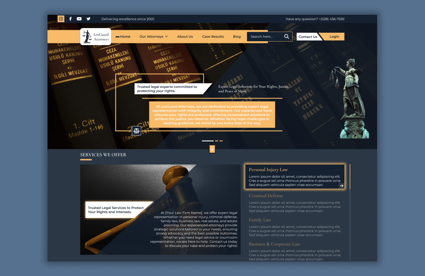 Free classic attorney wordpress theme