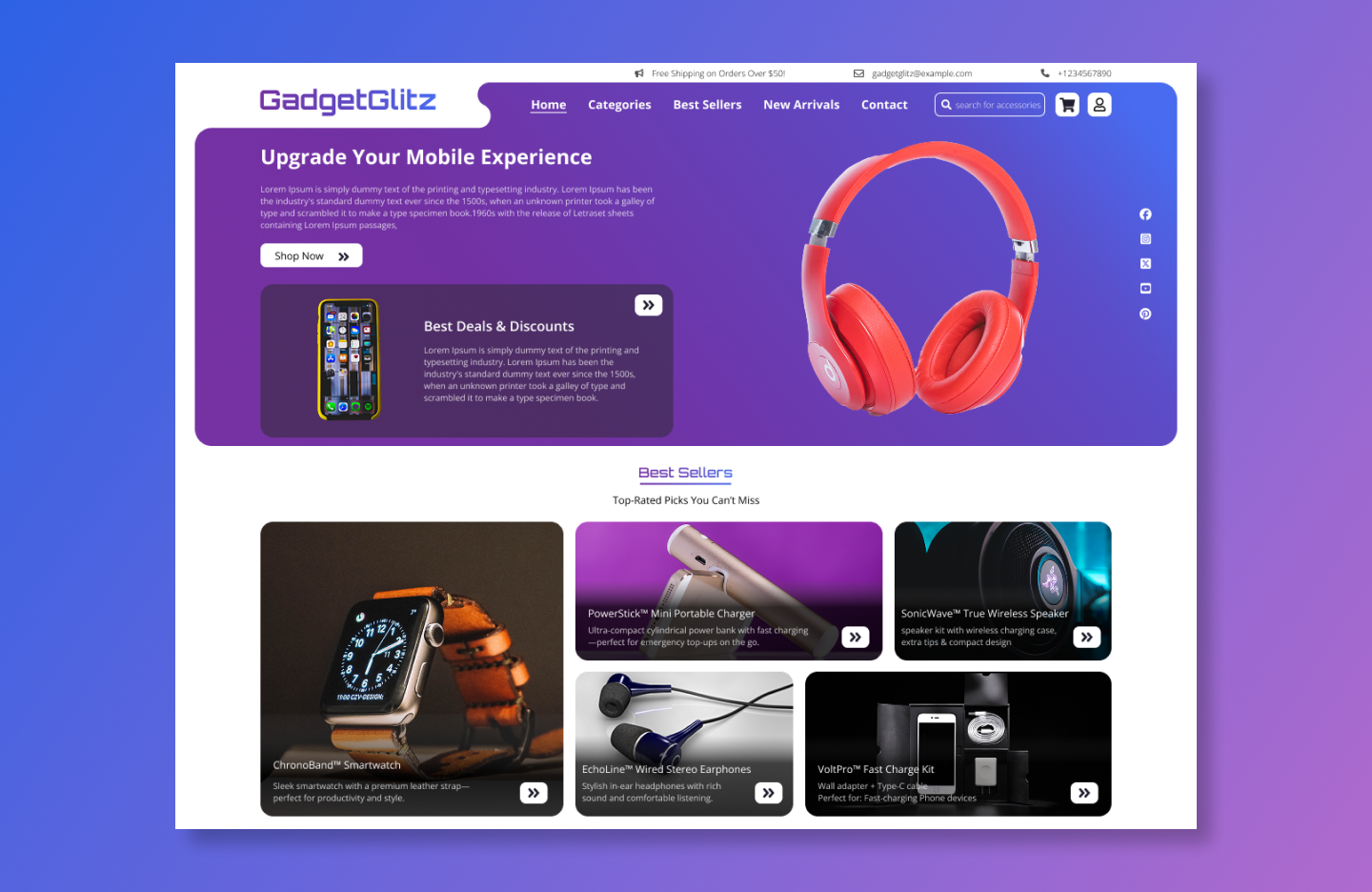 Free Mobile Accessories Shop WordPress Theme