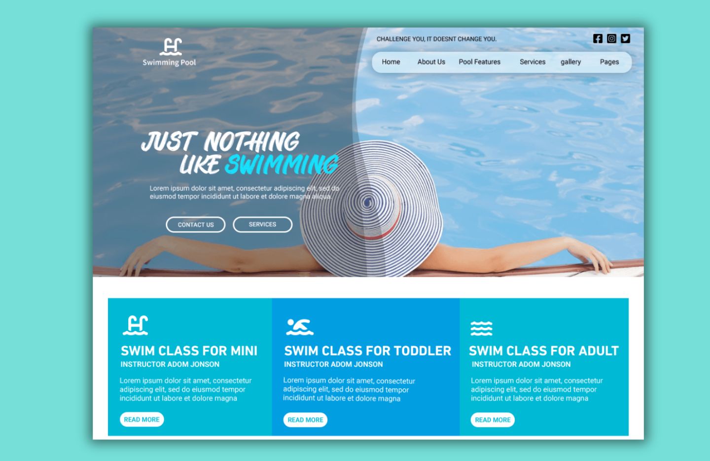 Free Swimming Pool WordPress Theme