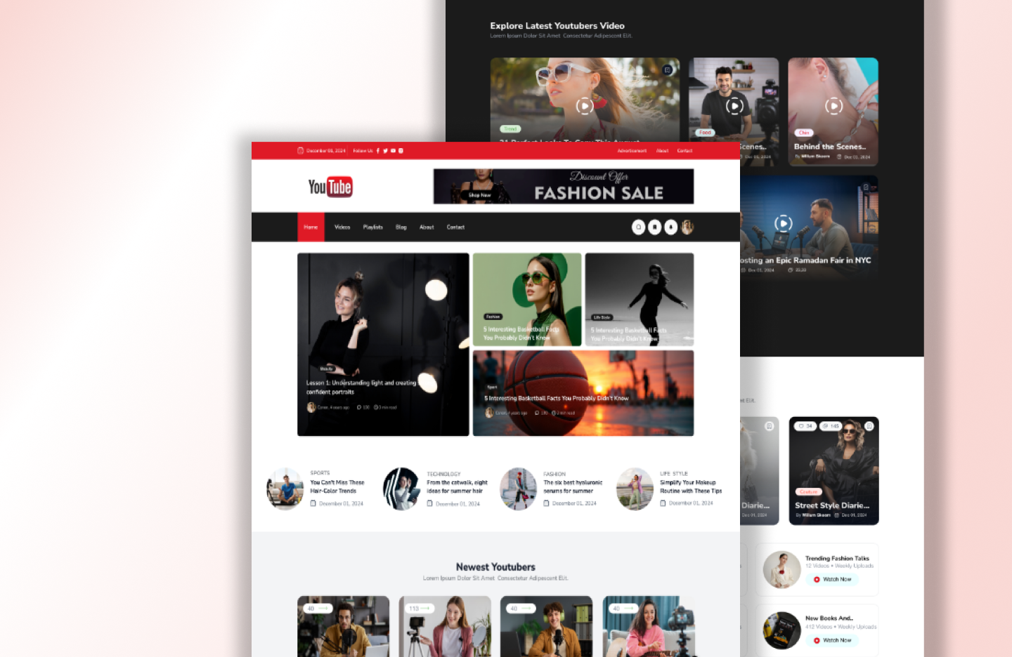 Youtuber WordPress Theme