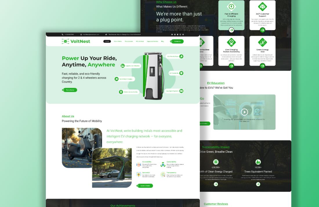 Charging Station WordPress Theme EV Services & Modern Design