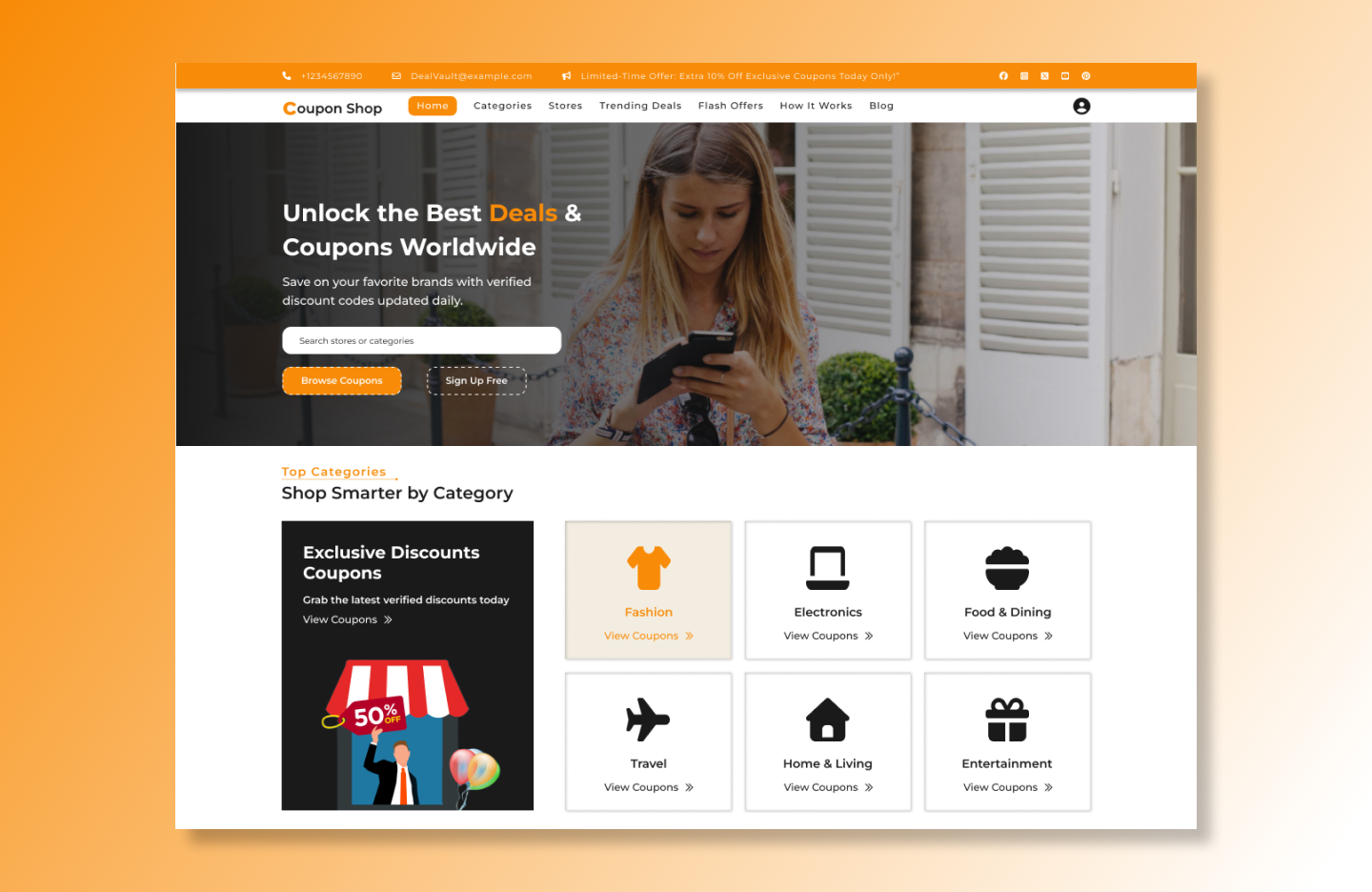 Free Coupon Shop WordPress Theme