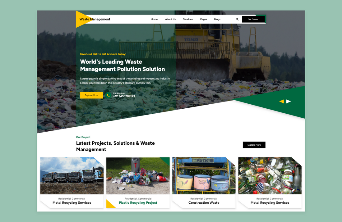 Free Recycle WordPress Theme | Create Waste Management Website