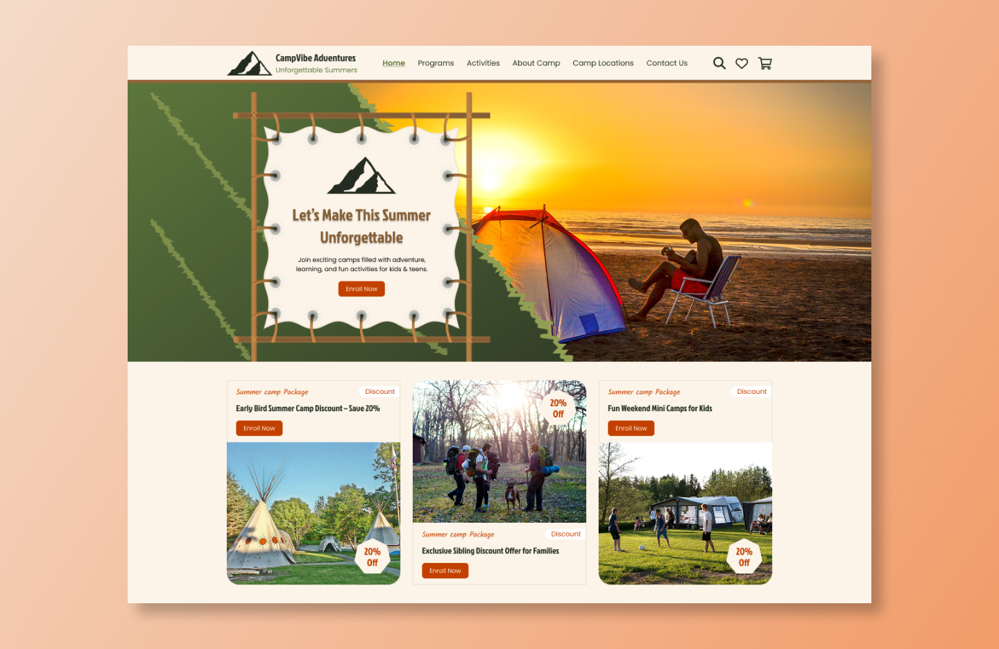 Free Summer Camp WordPress Theme