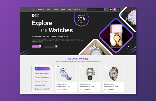 Free Watch Showcase WordPress Theme