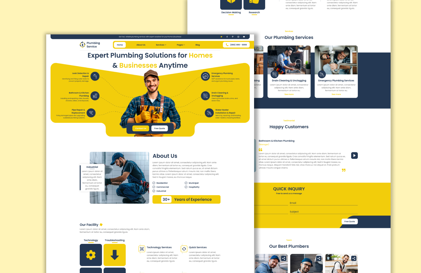 Plumbing Services WordPress Theme